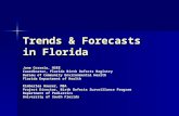 Trends & Forecasts in Florida Jane Correia, HSEE Coordinator, Florida Birth Defects Registry Bureau of Community Environmental Health Florida Department.