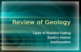 Review of Geology Laws of Relative Dating Earth’s Interior Earthquakes.