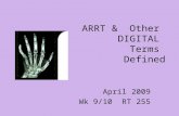 ARRT & Other DIGITAL Terms Defined April 2009 Wk 9/10 RT 255.