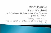 Jeffrey Frankel – The estimated effects of the Euro on trade.