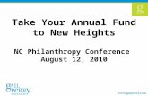 Take Your Annual Fund to New Heights NC Philanthropy Conference August 12, 2010 0.