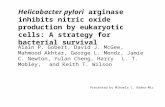 Helicobacter pylori arginase inhibits nitric oxide production by eukaryotic cells: A strategy for bacterial survival Alain P. Gobert, David J. McGee, Mahmood.