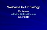 Welcome to AP Biology Mr. Levine mlevine@glenridge.org Ext. # 2317.