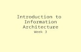 Introduction to Information Architecture Week 3.