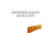ANTERIOR TOOTH SELECTION. SIZE OF THE TEETH Selection of the size and the teeth is a problem in three dimension. First we have to consider whether to.