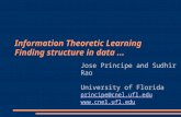 Information Theoretic Learning Finding structure in data... Jose Principe and Sudhir Rao University of Florida principe@cnel.ufl.edu .