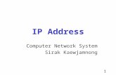 1 IP Address Computer Network System Sirak Kaewjamnong.
