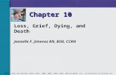 Loss, Grief, Dying, and Death Jeanelle F. Jimenez RN, BSN, CCRN Chapter 10 Mosby items and derived items © 2011, 2006, 2003, 1999, 1995, 1991 by Mosby,