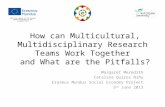How can Multicultural, Multidisciplinary Research Teams Work Together and What are the Pitfalls? Margaret Meredith Catalina Quiroz Niño Erasmus Mundus.
