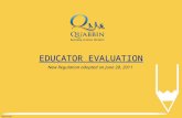 EDUCATOR EVALUATION New Regulation adopted on June 28, 2011.