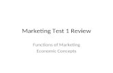 Marketing Test 1 Review Functions of Marketing Economic Concepts.