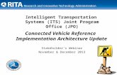 1 Intelligent Transportation Systems (ITS) Joint Program Office (JPO) Connected Vehicle Reference Implementation Architecture Update Stakeholder’s Webinar.