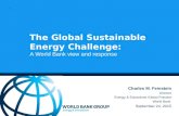 The Global Sustainable Energy Challenge: A World Bank view and response Charles M. Feinstein Director Energy & Extractives Global Practice World Bank September.