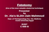 Fetotomy (One of the most valuable obstetrical technique) Presented by Dr. Ala’a ELDin Zain Mahmoud Dept. of Theriogenology Fac. Vet. Medicine Assiut University.