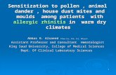 1 Sensitization to pollen, animal dander, house dust mites and moulds among patients with allergic rhinitis in warm dry climates Abbas H. Alsaeed M Med.