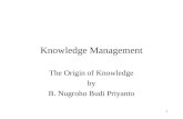 1 Knowledge Management The Origin of Knowledge by B. Nugroho Budi Priyanto.