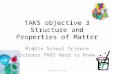 TAKS objective 3 Structure and Properties of Matter Middle School Science Science TAKS Need to Know TAKS Need to Know1.