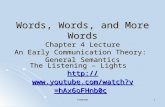 Language1 Words, Words, and More Words Chapter 4 Lecture An Early Communication Theory: General Semantics The Listening – Lights