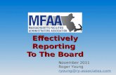 Effectively Reporting To The Board November 2011 Roger Young ryoung@ry-associates.com.