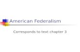 American Federalism Corresponds to text chapter 3