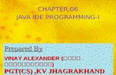 CHAPTER:06 JAVA IDE PROGRAMMING-I Prepared By Prepared By : VINAY ALEXANDER ( विनय अलेक्सजेंड़र ) PGT(CS),KV JHAGRAKHAND.