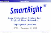 SmartRight™ 1 THOMSON multimedia 2001 ©28 November 2001 Copy Protection System for Digital Home Networks Deployment process CPTWG – November 28, 2001.