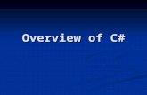 Overview of C#. C# can be used to develop two categories of programs, namely, C# can be used to develop two categories of programs, namely,  Executable.