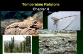 1 Temperature Relations Chapter 4. 2 Microclimates Macroclimate: Large scale weather variation. Microclimate: Small scale weather variation, usually measured.