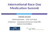 International Race Day Medication Summit DENIS EGAN Chief Executive – Irish Turf Club Chairman – European Horserace Scientific Liaison Committee.