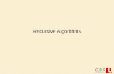 Recursive Algorithms Introduction Applications to Numeric Computation.