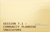 SESSION 7.1 – COMMUNITY PLANNING INDICATORS Copyright 2011Vanessa Bennett.