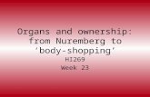 Organs and ownership: from Nuremberg to ‘body-shopping’ HI269 Week 23.