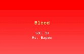 Blood SBI 3U Ms. Raper. Function of Blood Transport oxygen - oxyhemoglobin Transport nutrients: - glucose, amino acids, Transport wastes – CO 2, urea,
