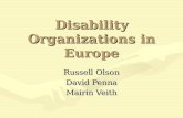 Disability Organizations in Europe Russell Olson David Penna Mairin Veith.