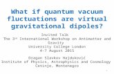 What if quantum vacuum fluctuations are virtual gravitational dipoles? Invited Talk The 3 rd International Workshop on Antimatter and Gravity University.