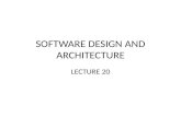 SOFTWARE DESIGN AND ARCHITECTURE LECTURE 20. Review Software Requirements Requirements Engineering Process.