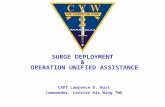 SURGE DEPLOYMENT & OPERATION UNIFIED ASSISTANCE CAPT Lawrence D. Burt Commander, Carrier Air Wing TWO.