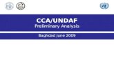 CCA/UNDAF Preliminary Analysis Baghdad June 2009.