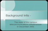 Background Info - The state of the campus telecommunications infrastructure in December 2001.