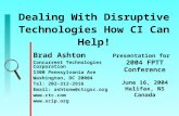 Dealing With Disruptive Technologies How CI Can Help! Brad Ashton Concurrent Technologies Corporation 1300 Pennsylvania Ave Washington, DC 20004 Tel: 202-312-2916.