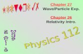 Chapter 27 Wave/Particle Exp. Chapter 26 Relativity Intro.