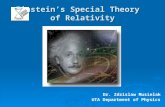 Einstein’s Special Theory of Relativity Dr. Zdzislaw Musielak UTA Department of Physics.