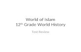 World of Islam 12 th Grade World History Test Review.