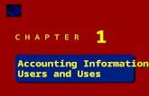 Accounting Information: Users and Uses Accounting Information: Users and Uses C H A P T E R 1.