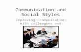Communication and Social Styles Improving communication with colleagues and clients.