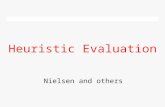 Heuristic Evaluation Nielsen and others. Overview Introduction –Evaluation Plans, Acceptance Testing, and Life Cycle Expert reviews Usability testing.