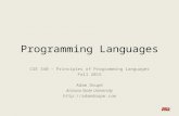 Programming Languages CSE 340 – Principles of Programming Languages Fall 2015 Adam Doupé Arizona State University .