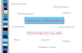 Genetic Disorders When things don’t go right Proteus Syndrome Neurofibromatosis Holoprosencephaly Cystic Fibrosis Tay-Sachs Down’s Syndrome Progeria Marfan.