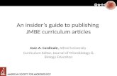 JMBE An insider’s guide to publishing JMBE curriculum articles Jean A. Cardinale, Alfred University Curriculum Editor, Journal of Microbiology & Biology.
