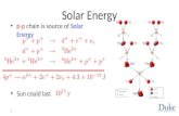 Solar Energy p-p chain is source of Solar Energy Sun could last 1.